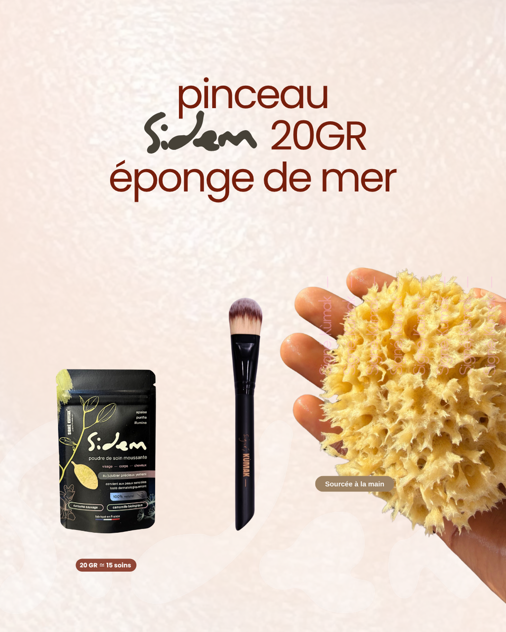 Coffret Essentiel : SIDEM 20 g, pinceau, éponge de mer
